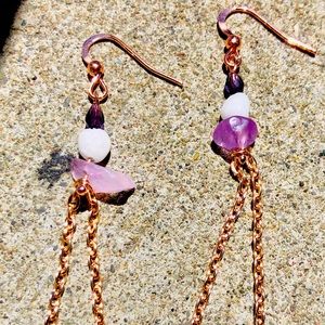 Handmade gemstone crystal earrings